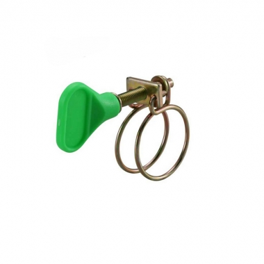 Double Wires Hose Clamp with Green Plastic handle (W1  Yellow Zinc plated )