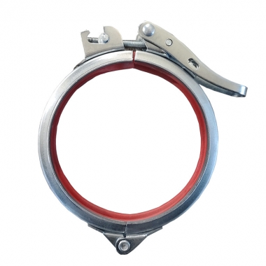 Ventilation duct clamps with red rubber quick lock