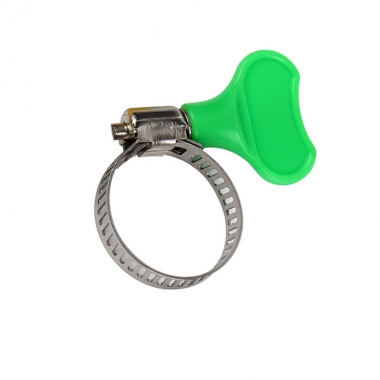 American Type Hose Clamp With Green plastic Butterfly Handle