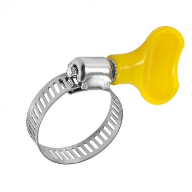 8mm bandwidth American Type Hose Clamp With Yellow Plastic Butterfly Handle