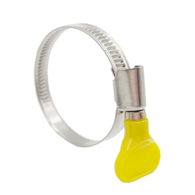 Germany Type Hose Clamp With butterfly  Yellow Plastic Handle