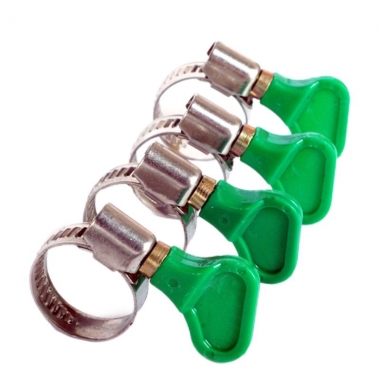 Germany Type Hose Clamp With butterfly green Plastic Handle